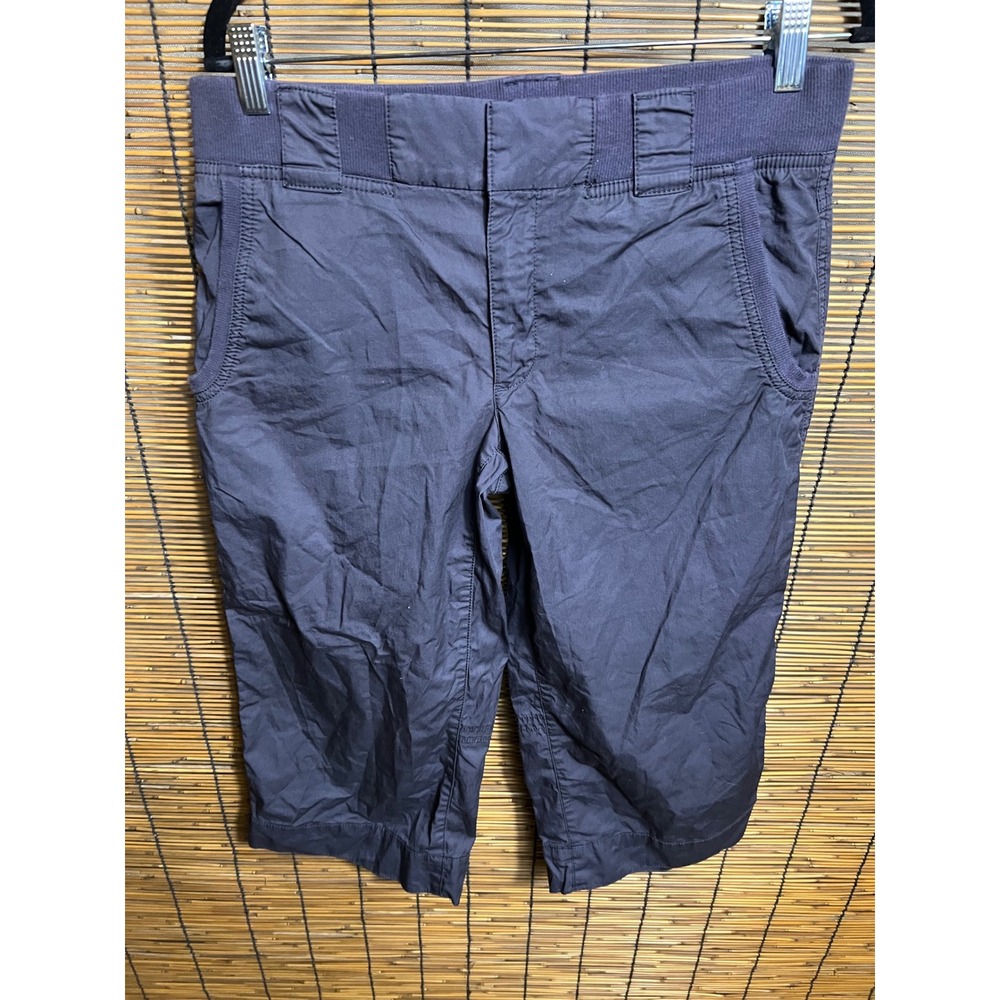 GapBody Womens Size 6 Dark Gray Cropped Cargo Pants Elastic Waist Casual